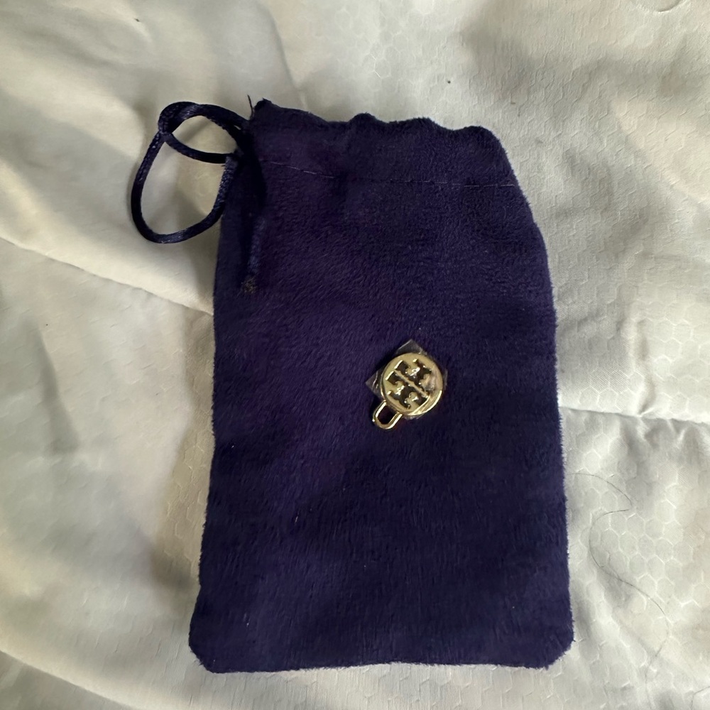 Tory Burch Purple Pouch with Gold Logo